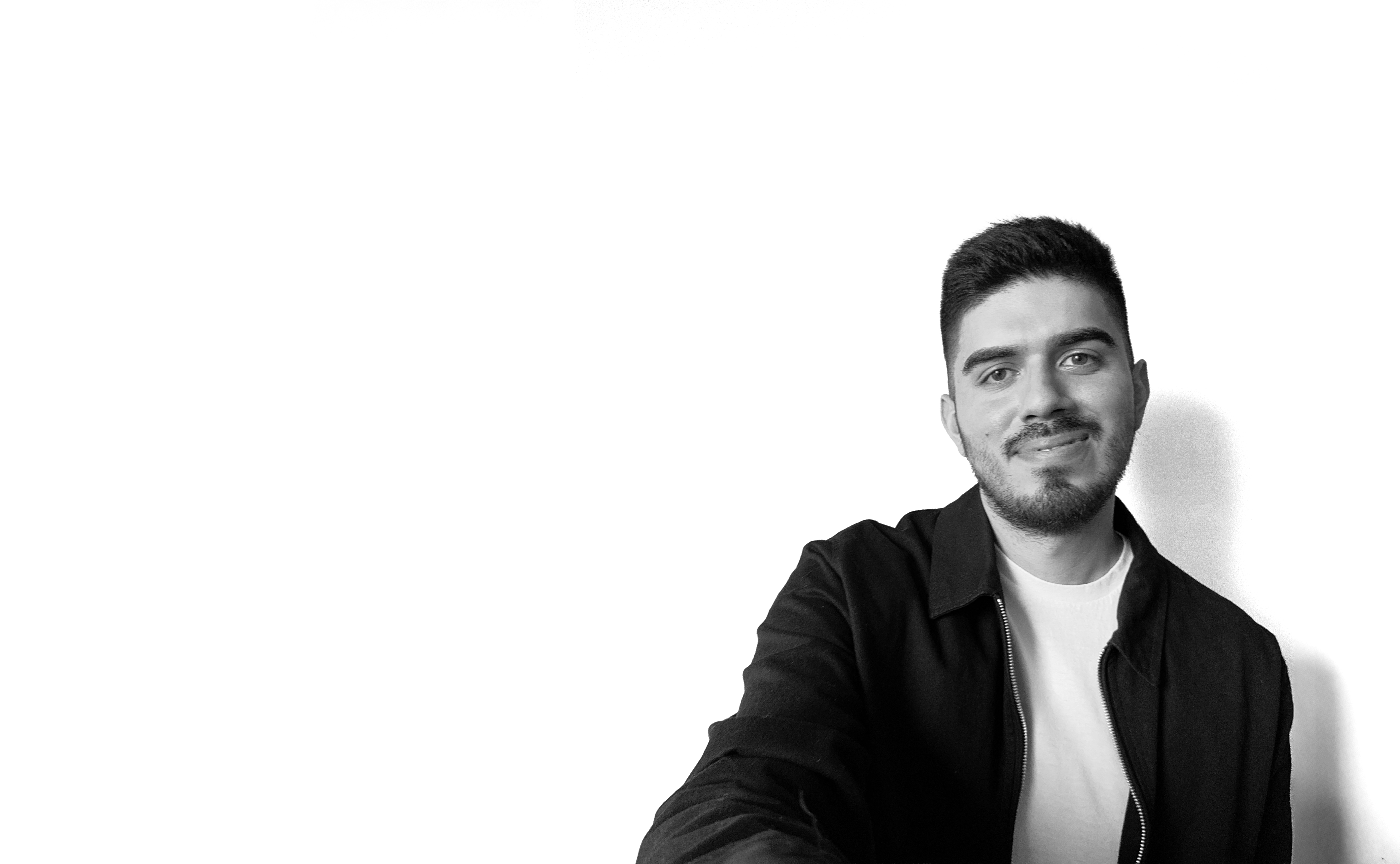Black and white portrait of Carlos Rodriguez