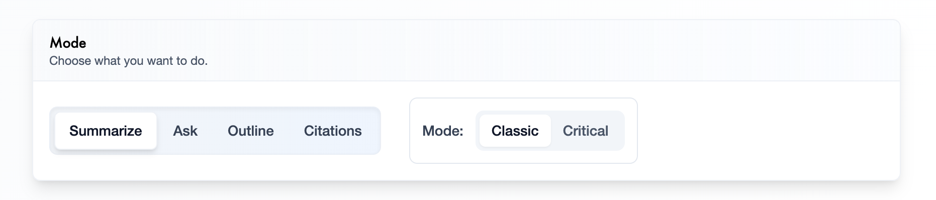 Classic versus Critical mode comparison for ResearchBridge AI scaffolding